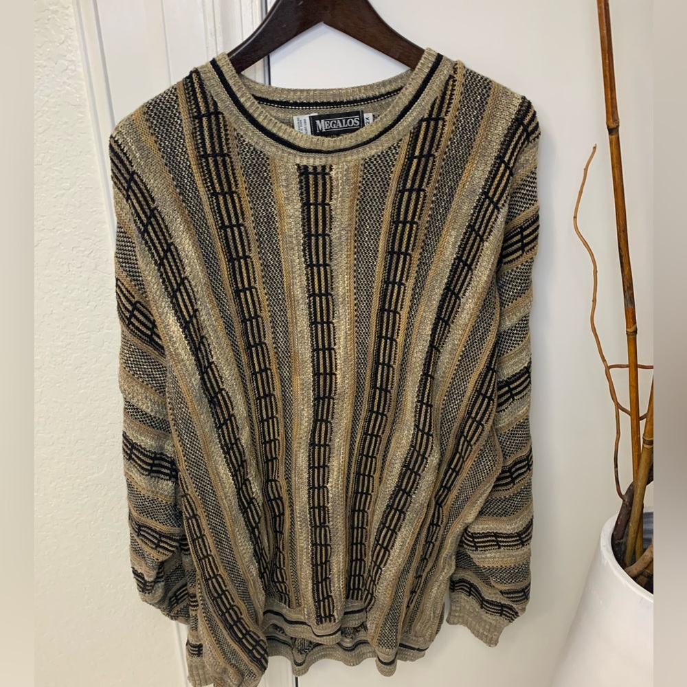 Vintage knitted oversized sweater unique pattern